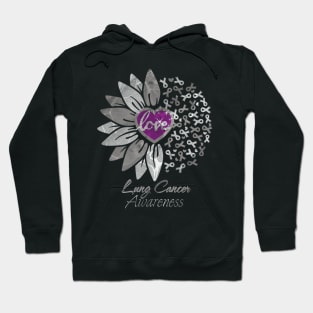 Lung Cancer Awareness Purple Heart Edition Hoodie